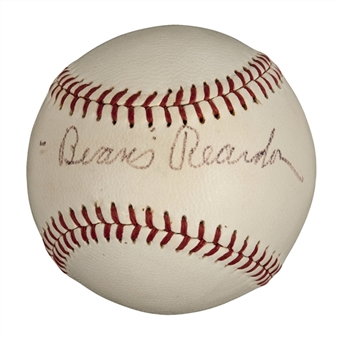Beans Reardon Single Signed Baseball (PSA/DNA)